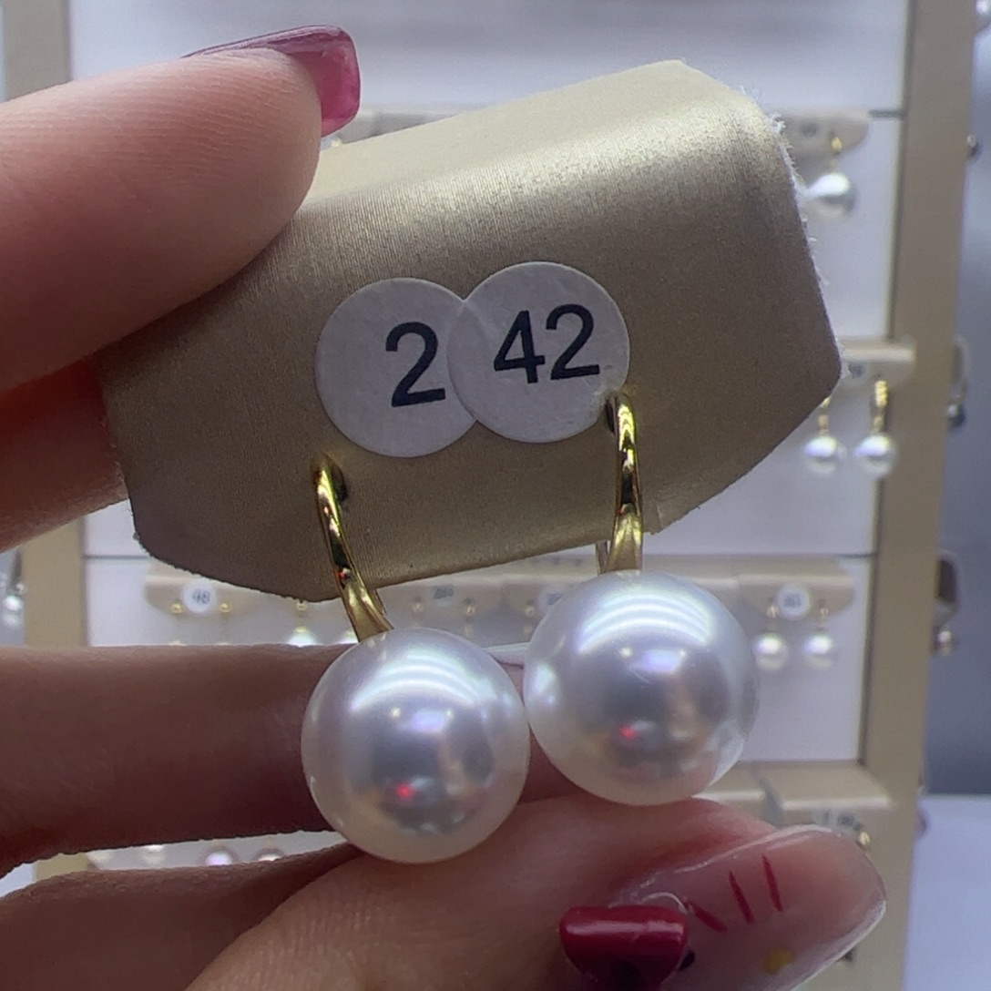 淡水珍珠耳饰银S925镶嵌