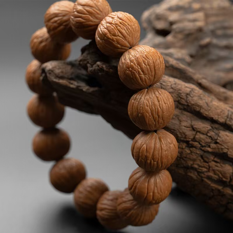 猴头核桃文玩手串磨盘凤羽高密度高油性尺寸16左右D-001