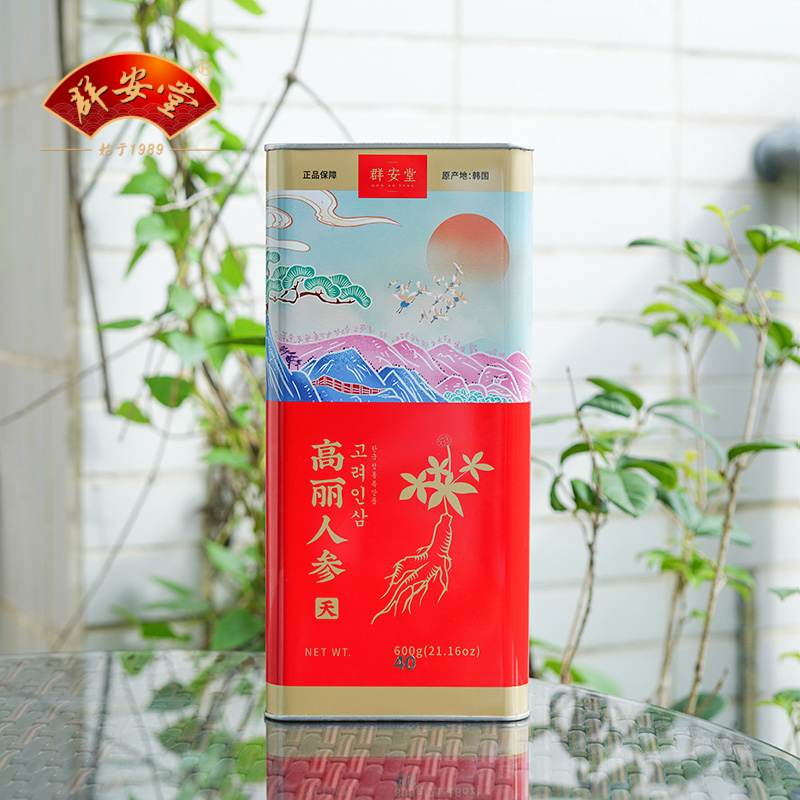 群安堂 铁盒高丽人参600g40支天/盒