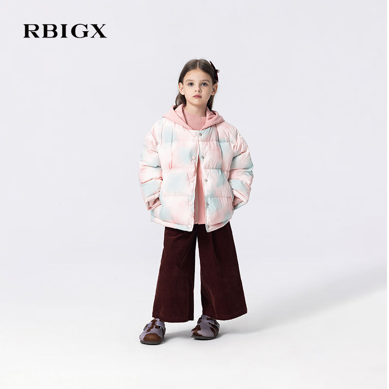 RBIGX瑞比克童装2025冬季新款男女童连帽外套羽绒服