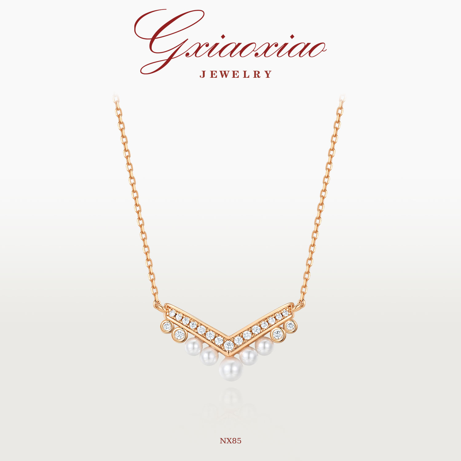 G XIAOXIAO 925银 法式轻奢高级感时尚百搭V形项链 NX85