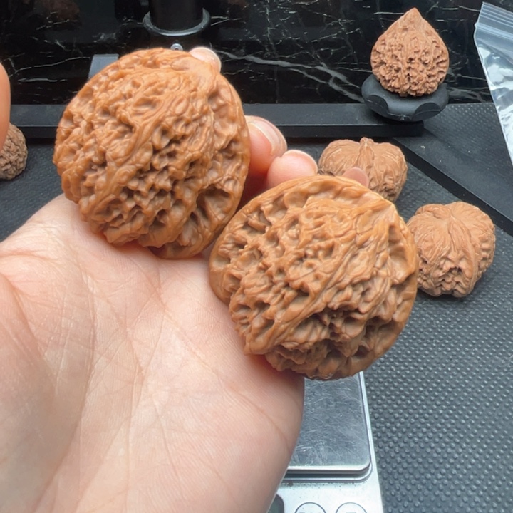 核桃手串/手链淡***颜南疆石44尺全品尖有黄有色差