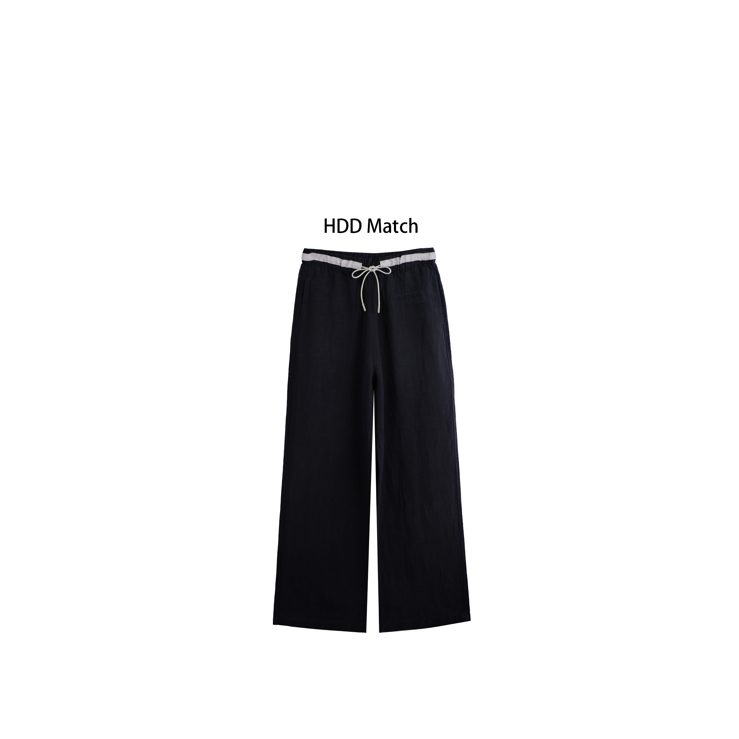 HDD Clothing "简约主义"春夏女款拼色腰简约亚麻休闲裤 Y7554