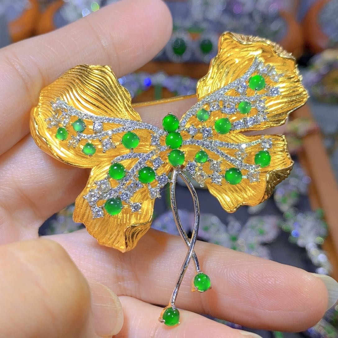 翡翠颈饰合金天然翡翠