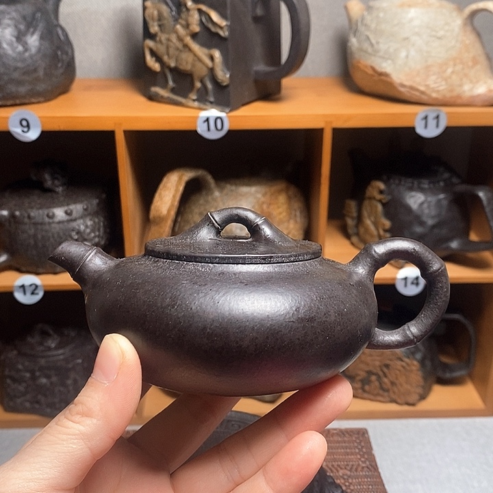紫砂茶壶竹节壶冰碛岩
