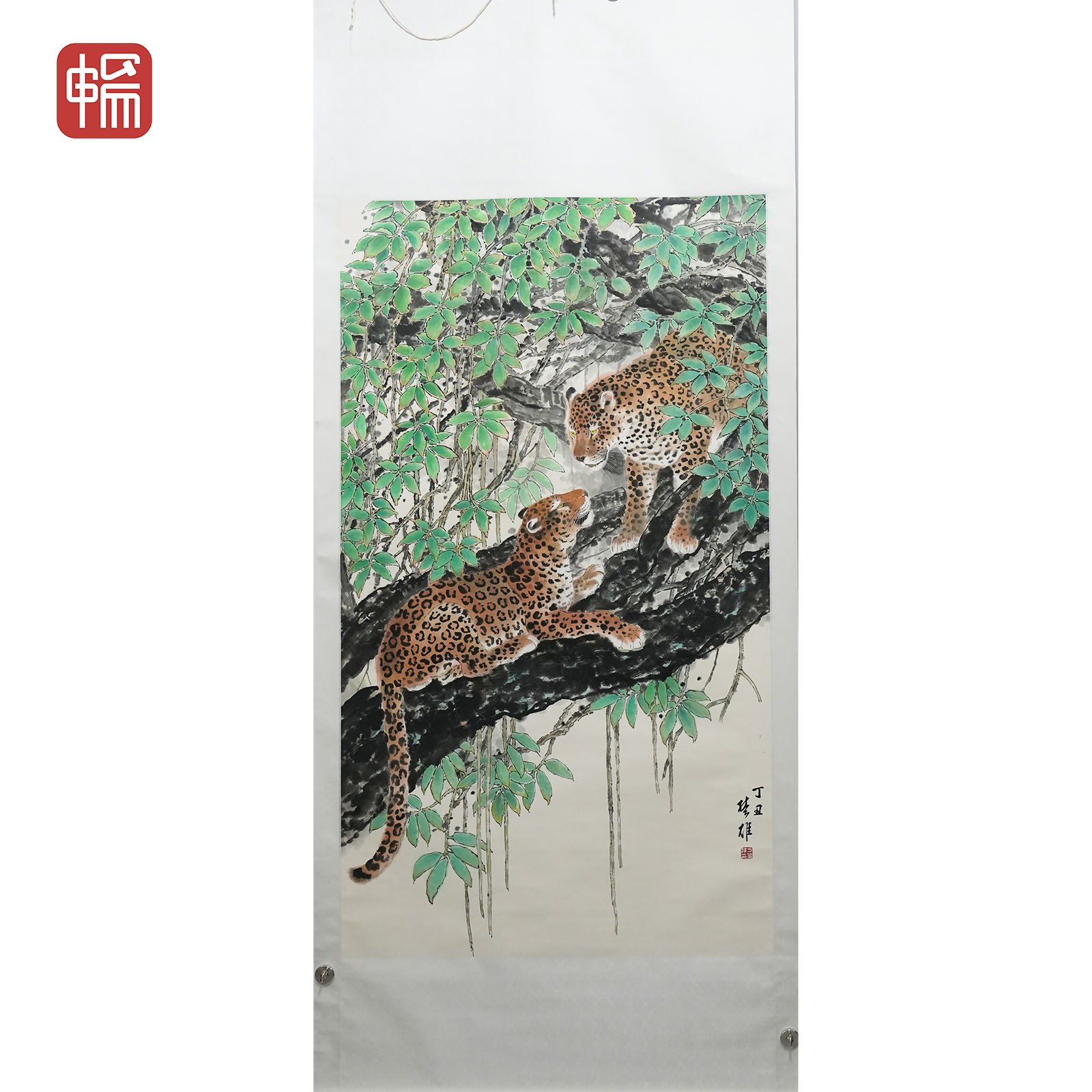 T536  豹子 162*92*(13.41) 纸本立轴 FL