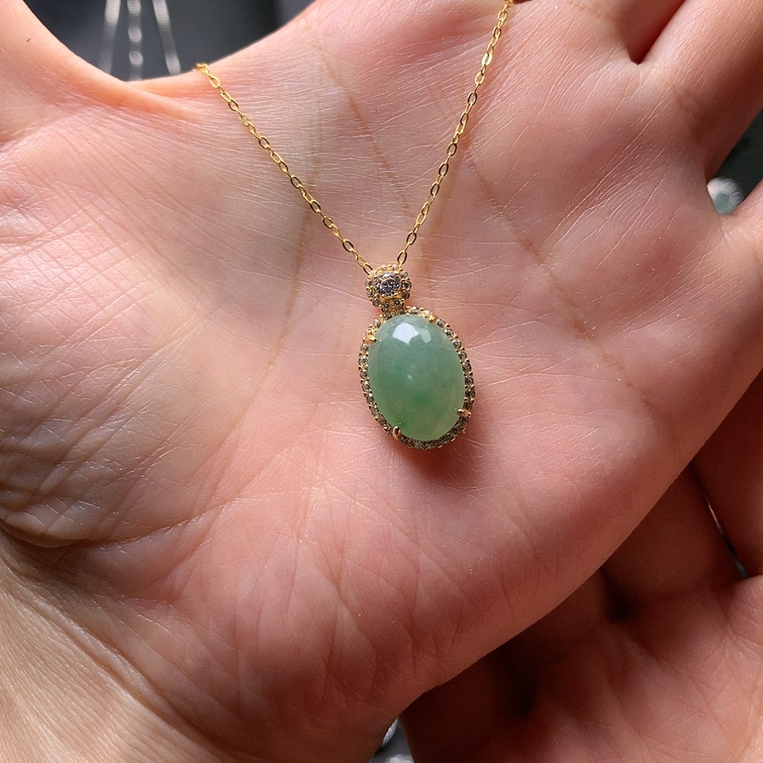 翡翠颈饰银S925镶嵌111111