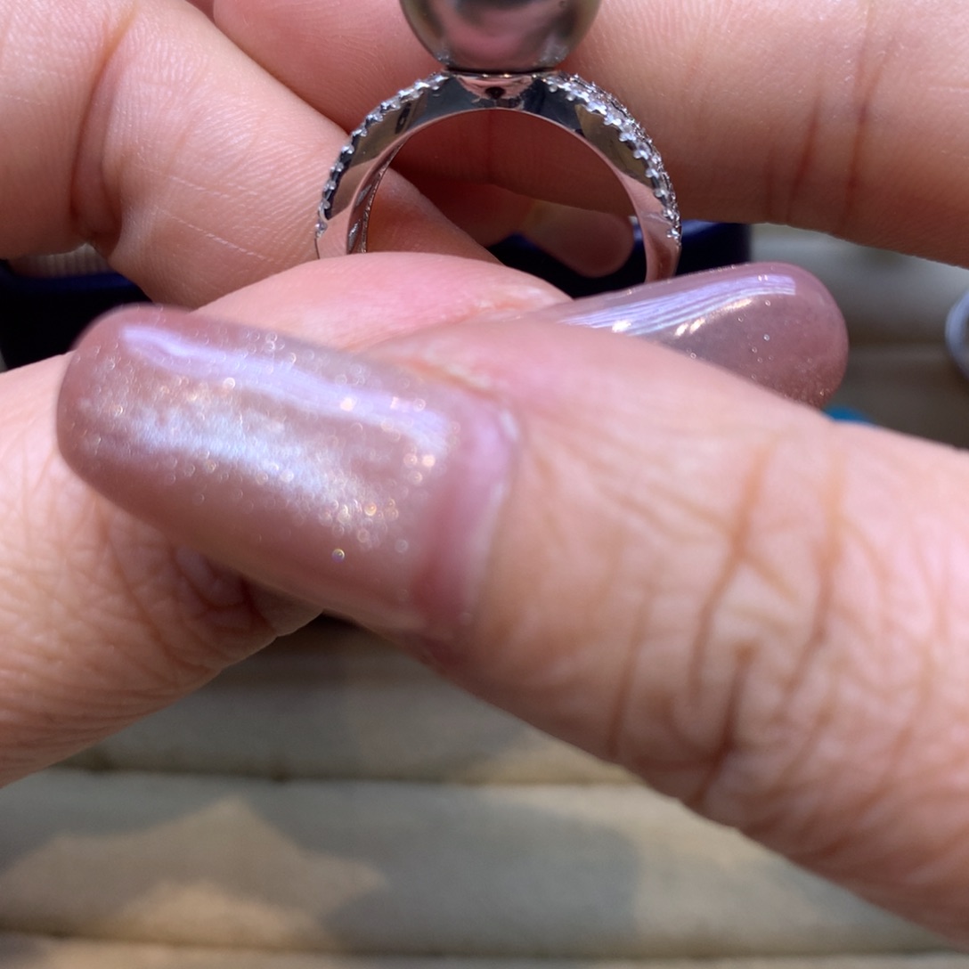 银S925镶嵌戒指海水珍珠