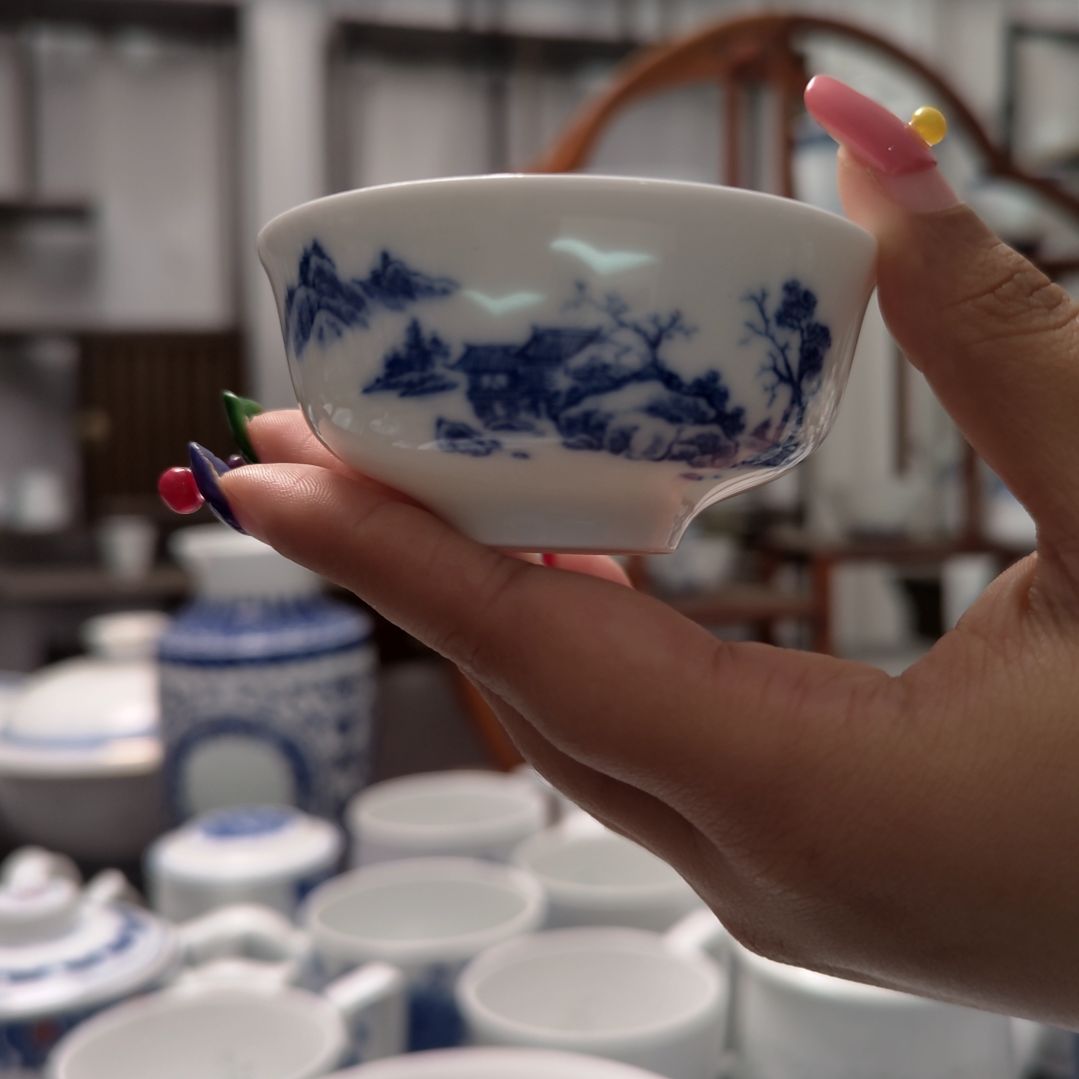 陶瓷江南韵小杯两只装