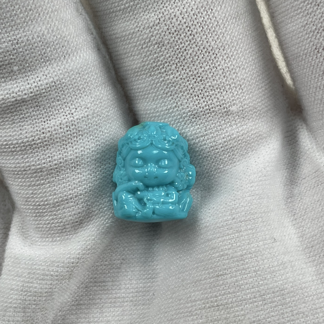 精工雕刻果冻料天蓝小度母