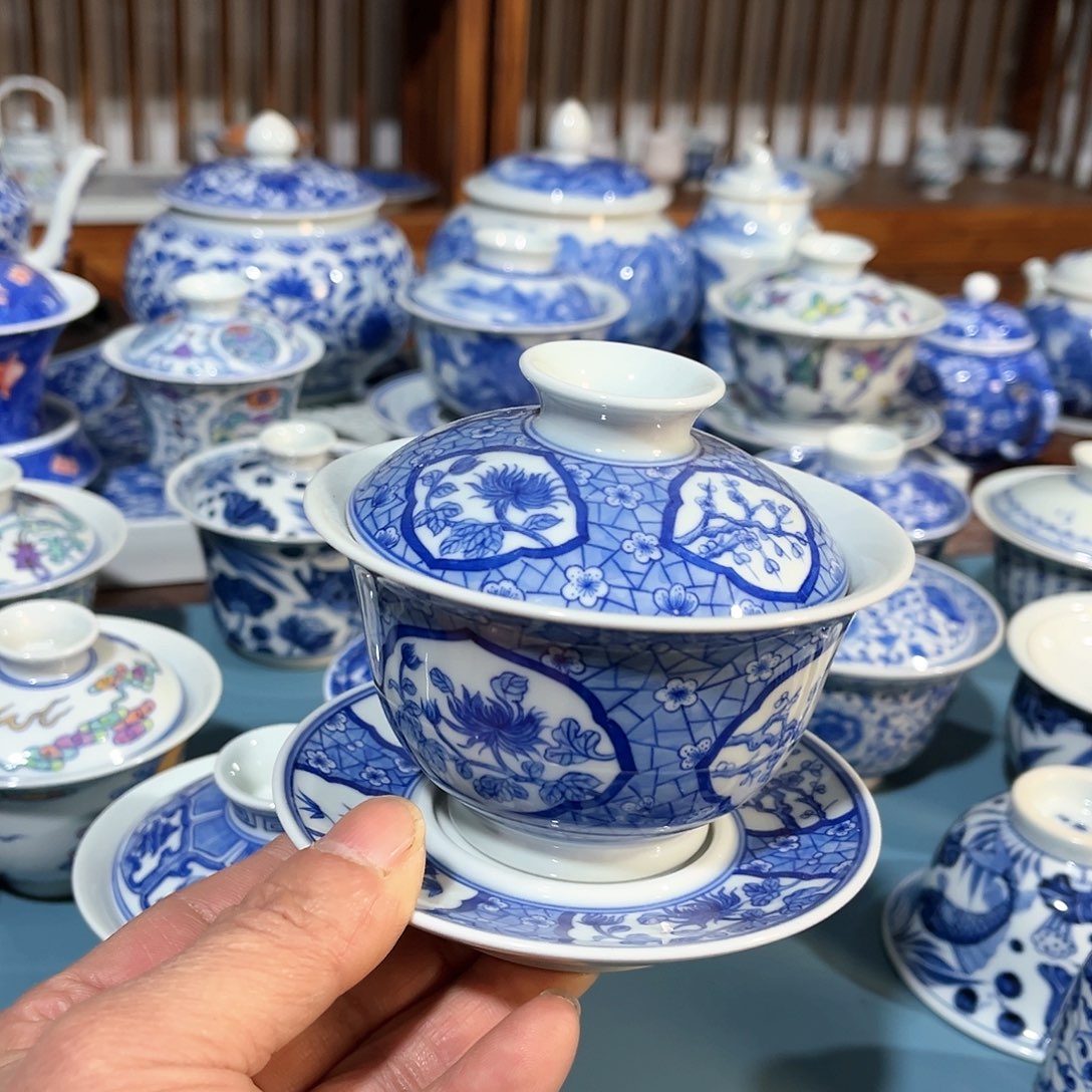 錡镇堂手工手绘盖碗