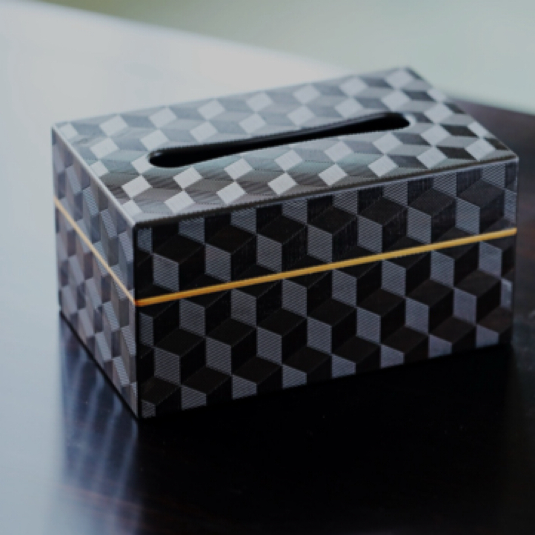 紫光檀多彩纸巾盒