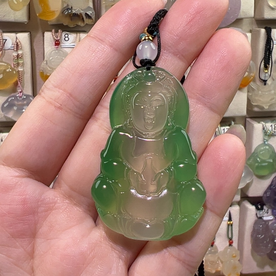 玛瑙/玉髓未镶嵌吊坠(赠链)