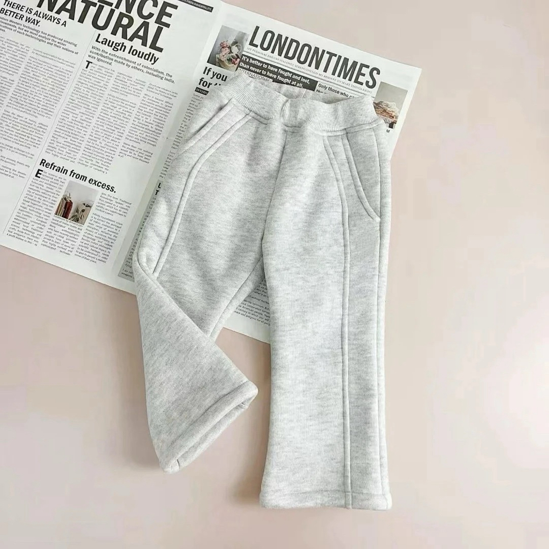 【葵花绒】K041时髦女宝冬款百搭厚加绒休闲裤女童长裤