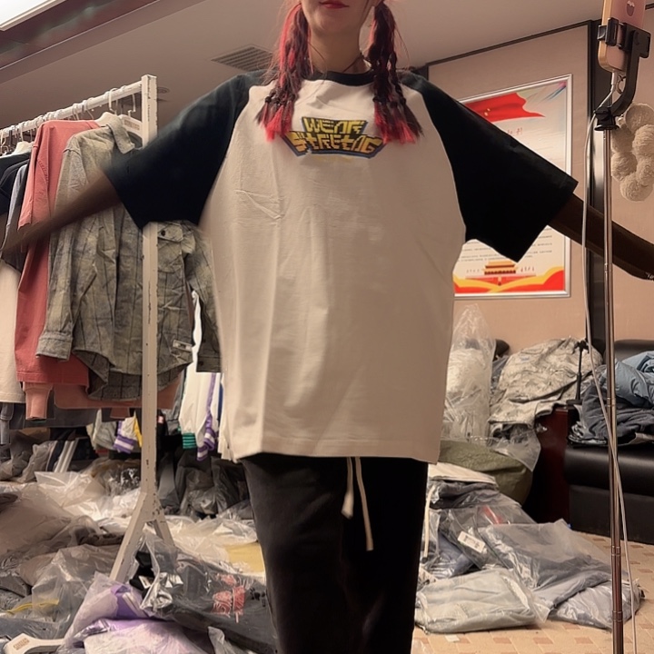 黑白插肩短袖 t 恤全码下单备注码数