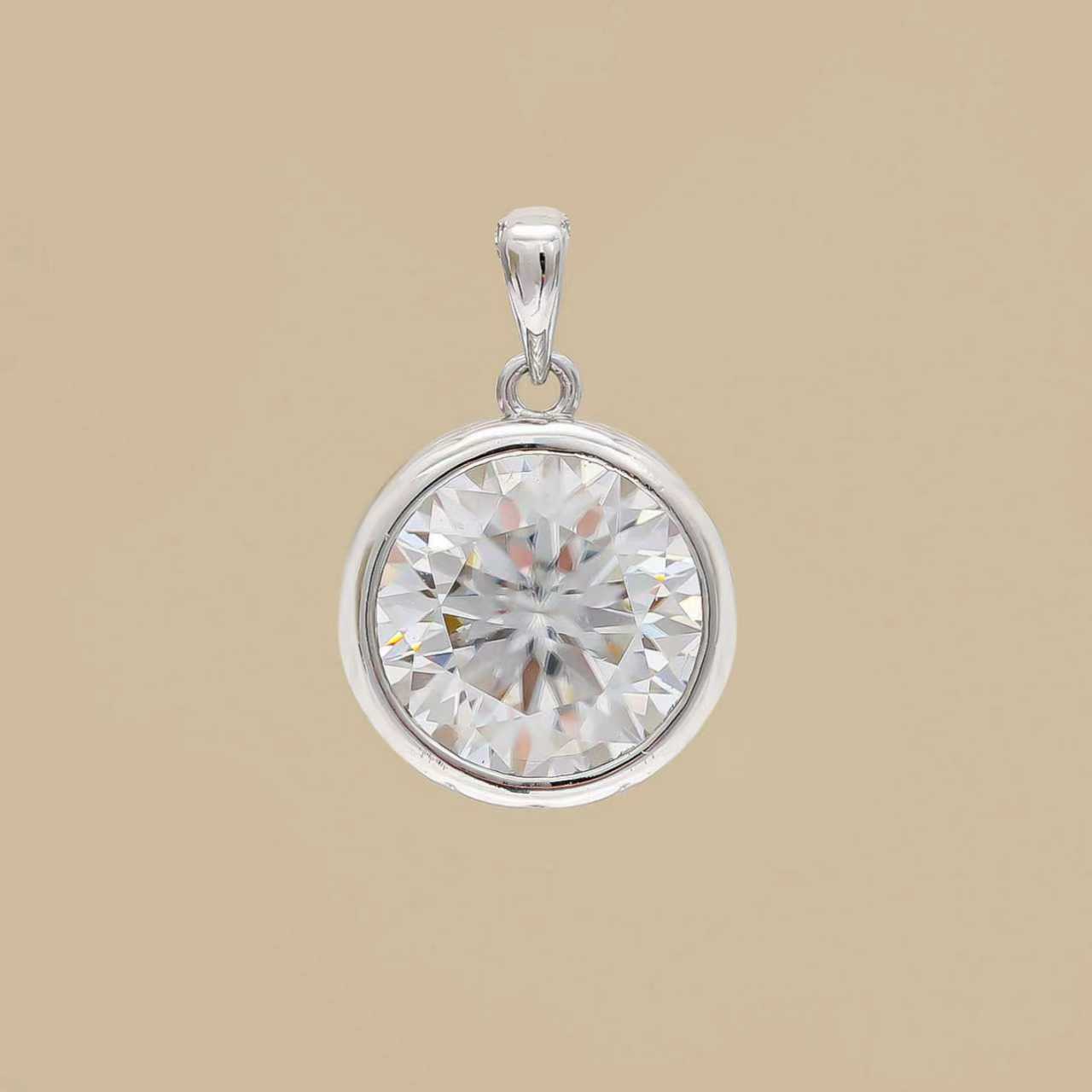 吊坠925银莫桑石 木木 （M136)纯银2克拉莫桑吊坠MS-2447L