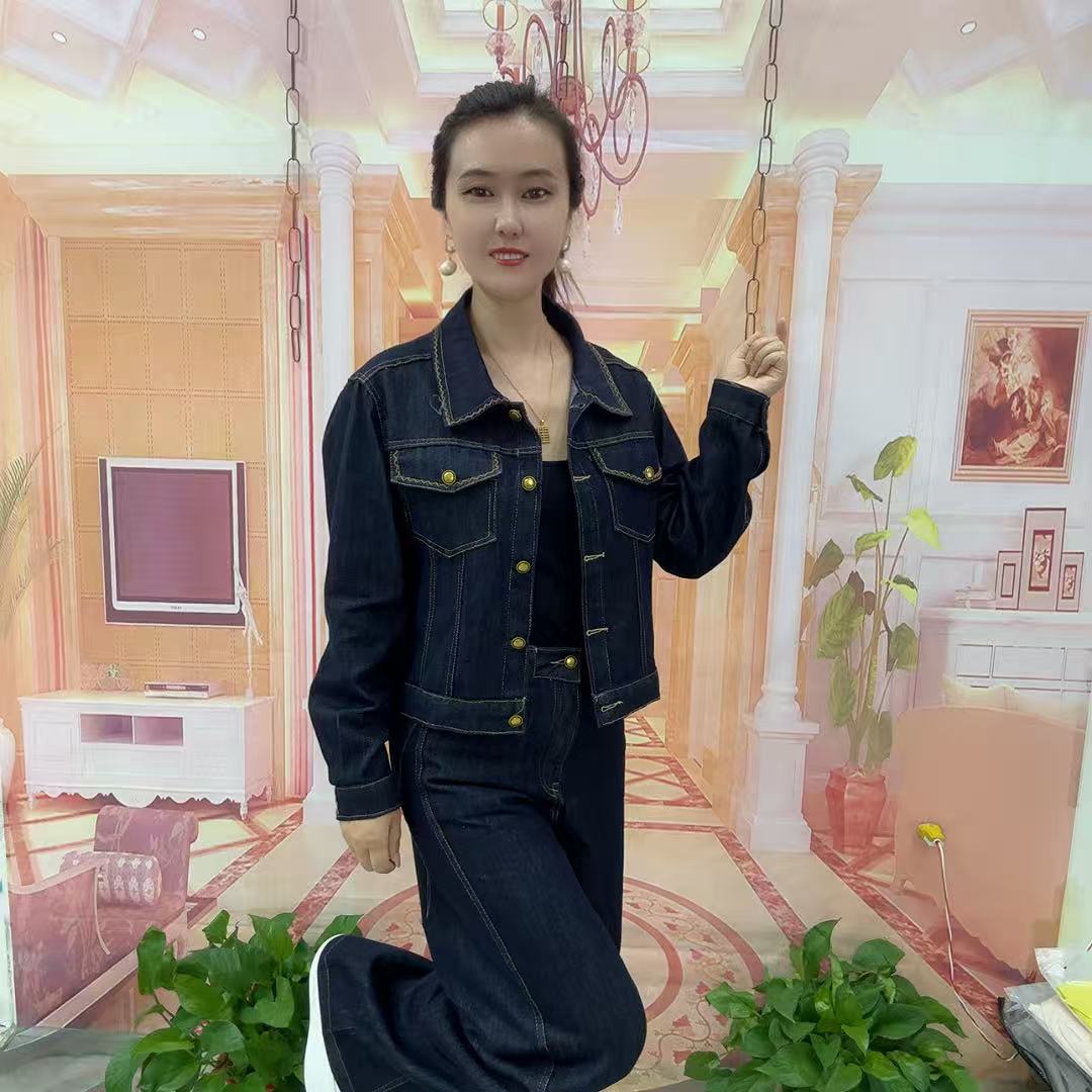 397新款牛仔两件套（外套+阔腿裤）