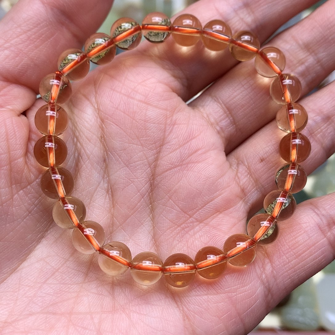 水晶手链未镶嵌天然黄水晶