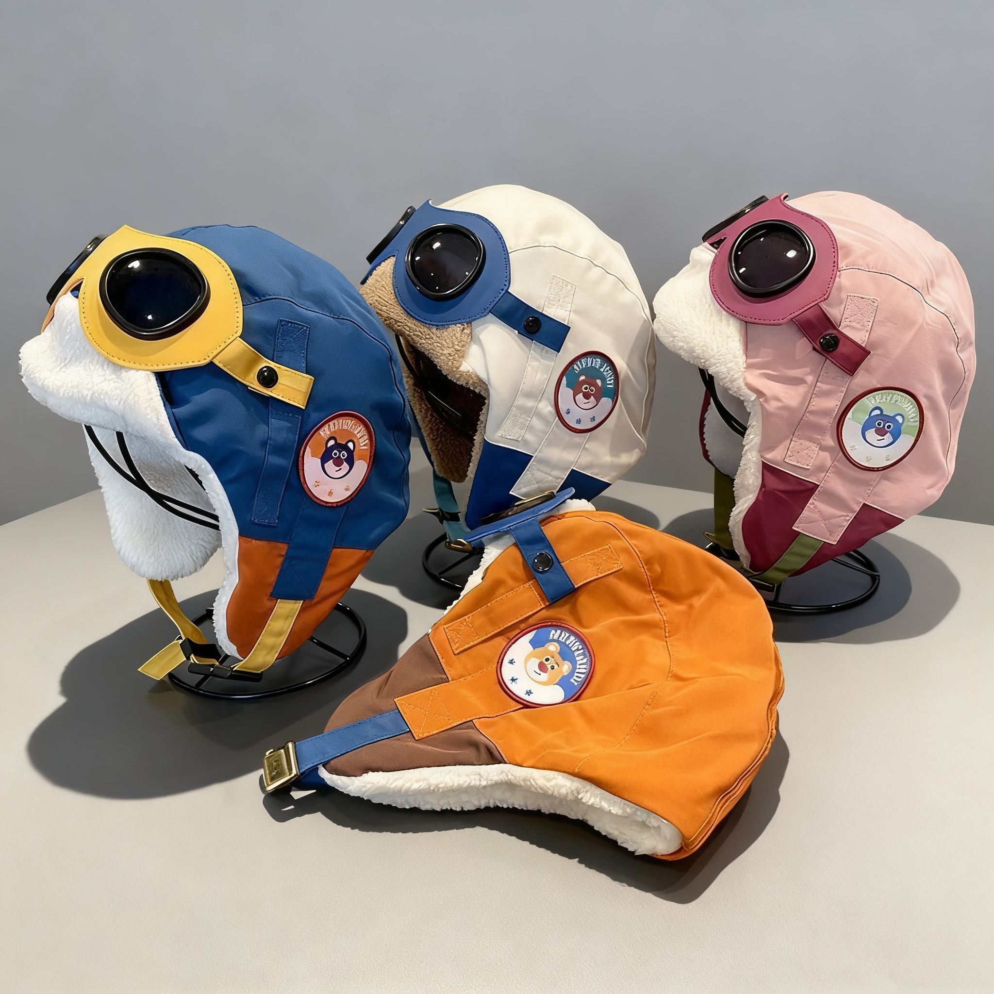 新款冬季儿童帽子男孩洋气飞行员雷锋帽中大童护耳包头帽女童防寒