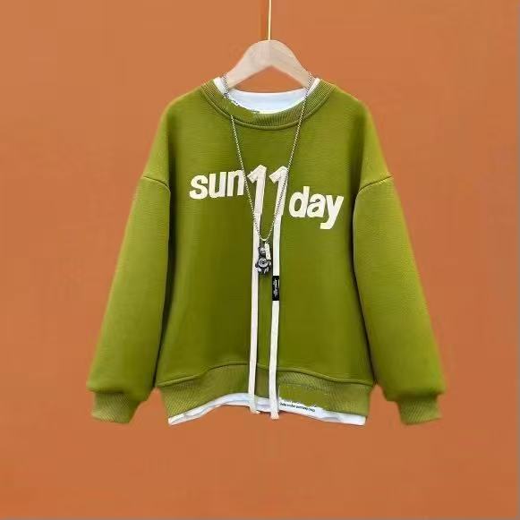 男女童春装圆领卫衣2025年新款中大童春秋季上衣（不含衬衫）