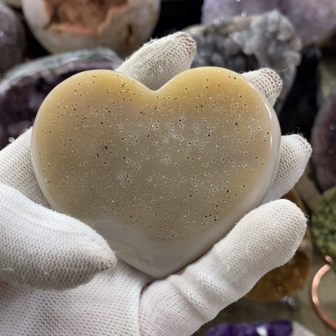 水晶黄色爱心未镶嵌煎*