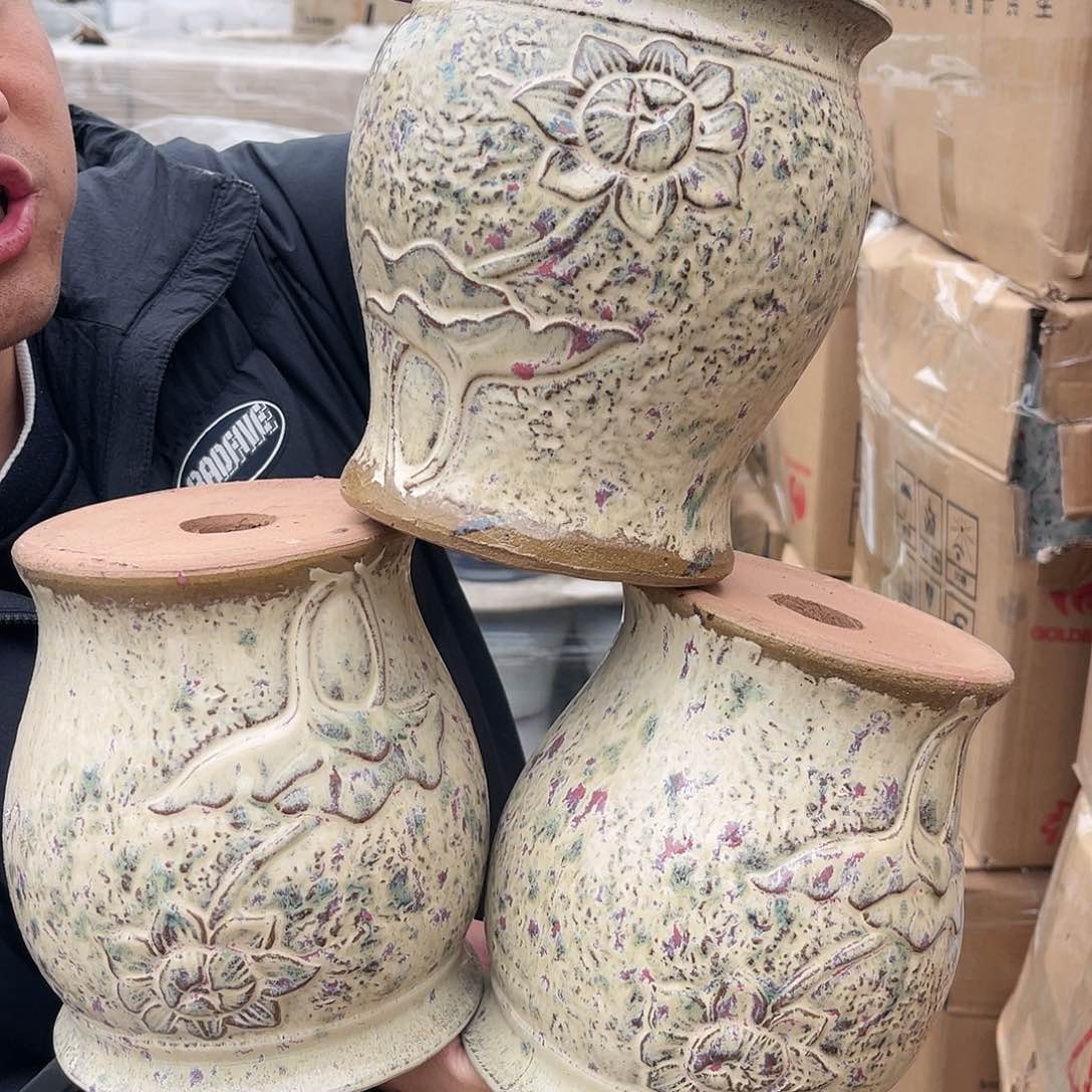 红陶扬扬花盆0222-1261