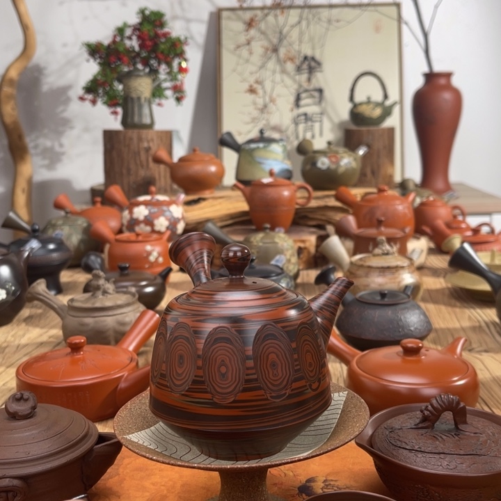 本*常滑默堂手作茶壶一壶五杯