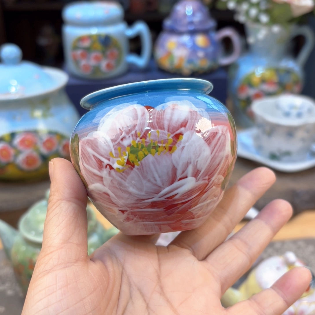景德镇手绘高温釉下彩陶瓷茶具