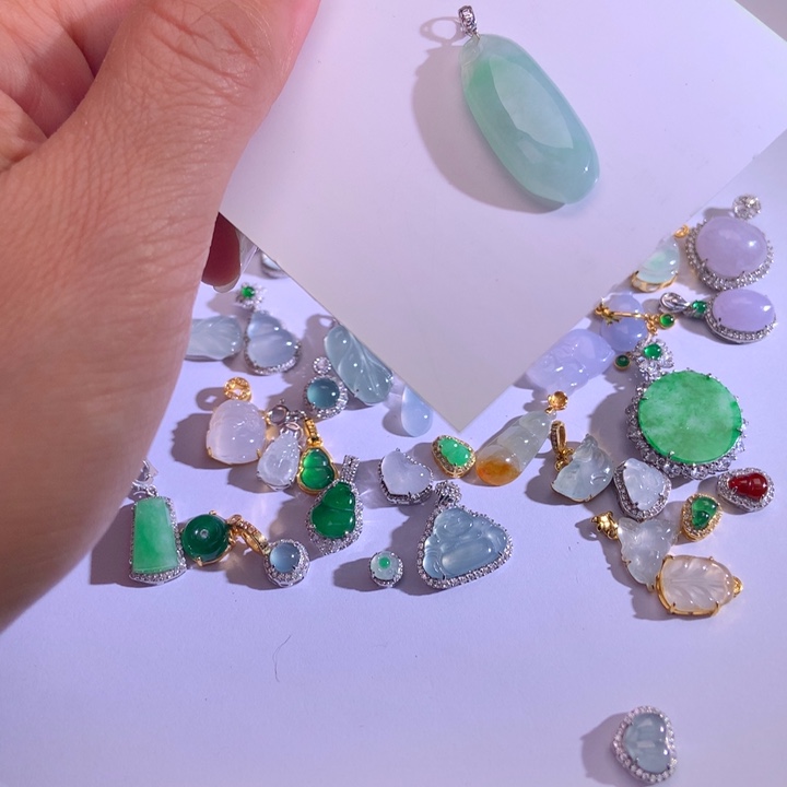 翡翠未镶嵌颈饰11111222