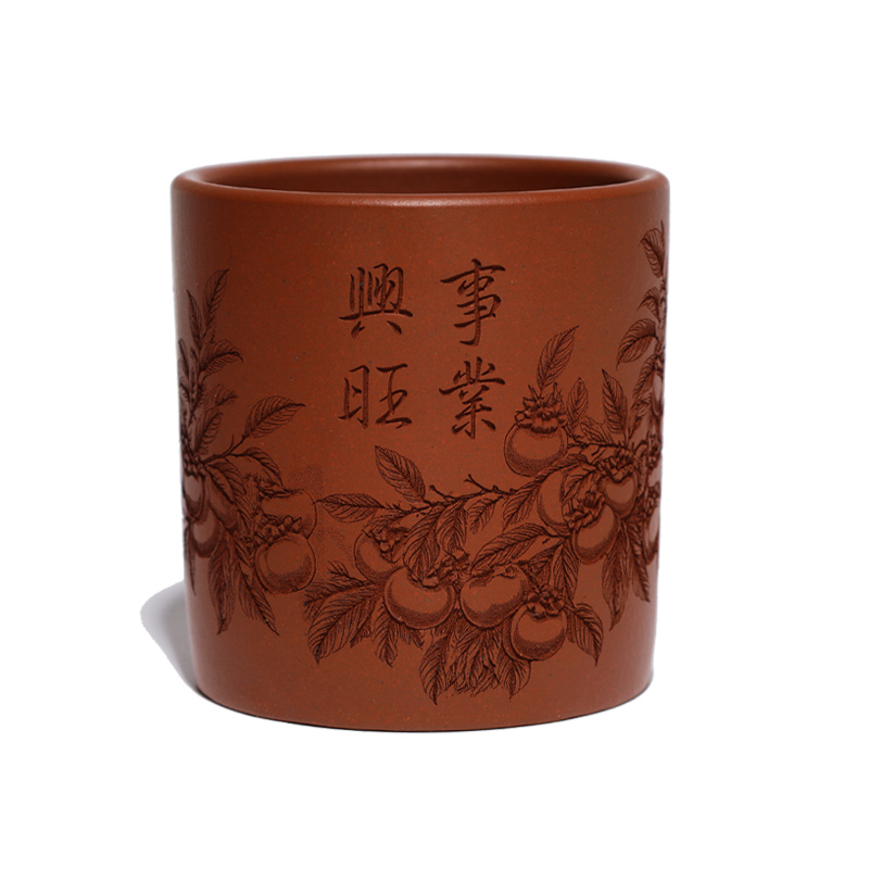 大吉羊 宜兴紫砂小杯品茗杯 降坡泥柿柿兴旺主人杯180ml