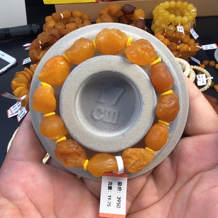 未镶嵌琥珀手链天然的海漂籽