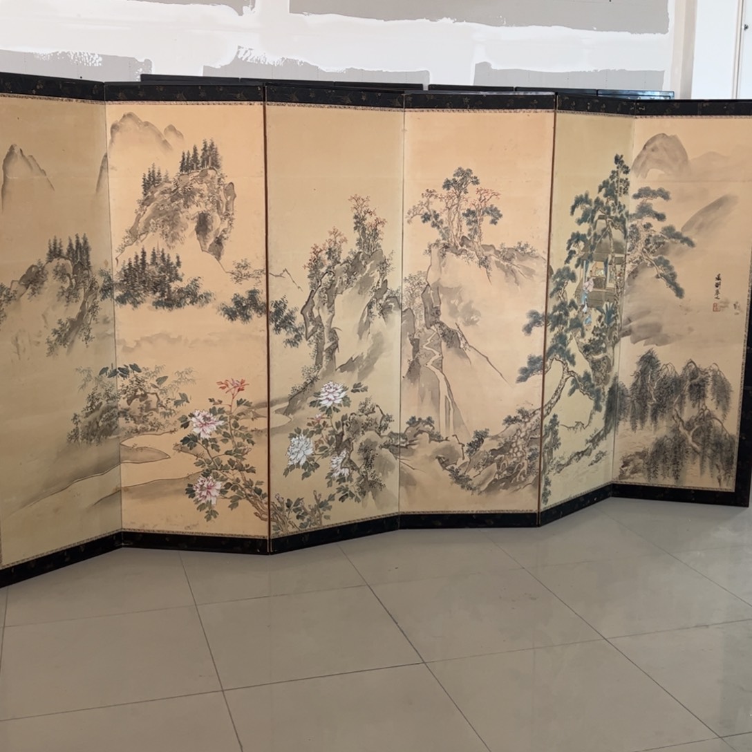 绘画屏风框画茶空间设计