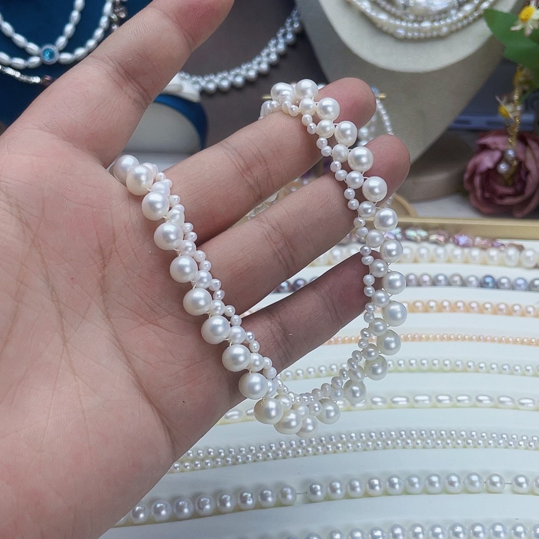 淡水珍珠颈饰合金昕**麻