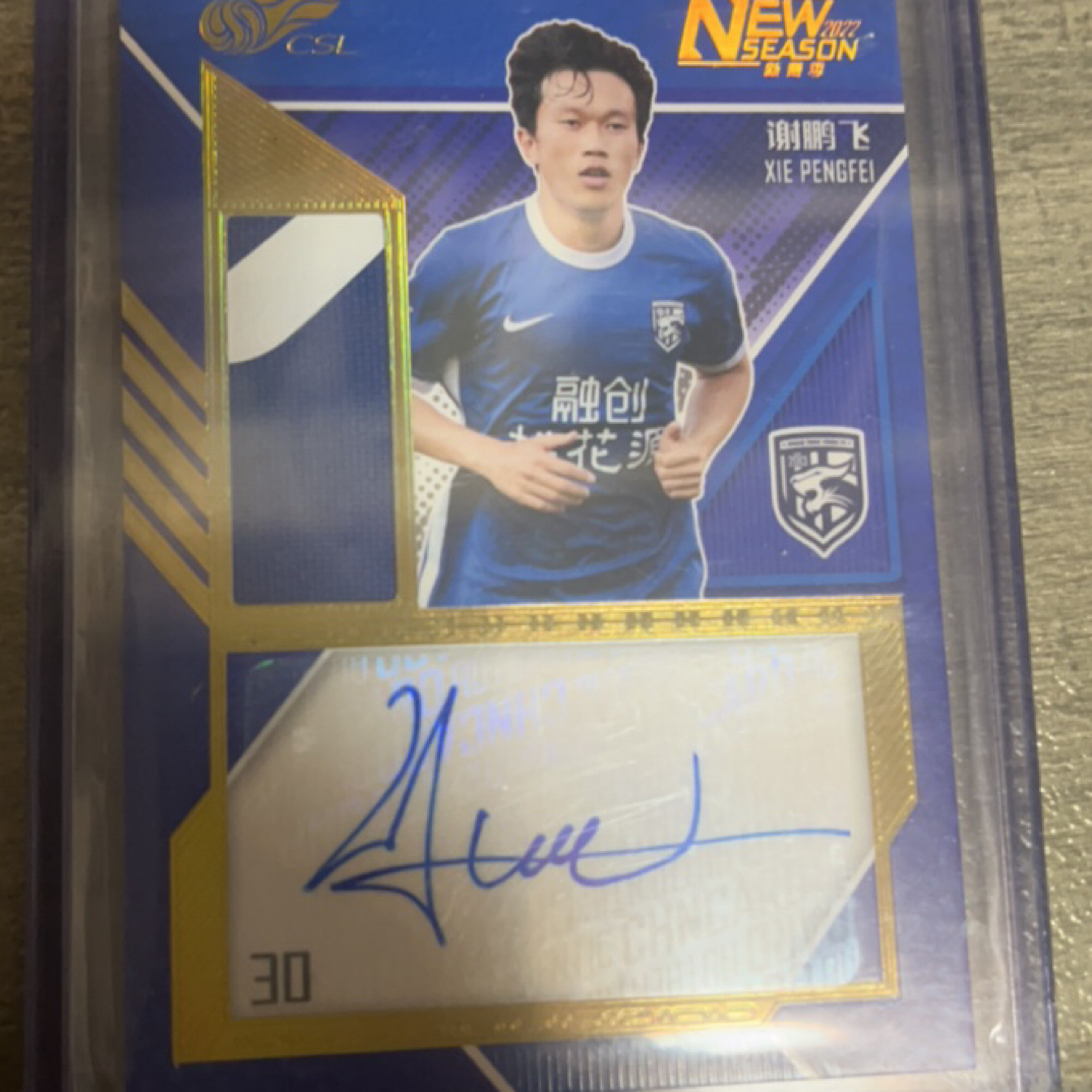 正版中超球星卡 申花 三镇 谢鹏飞物料签5/5