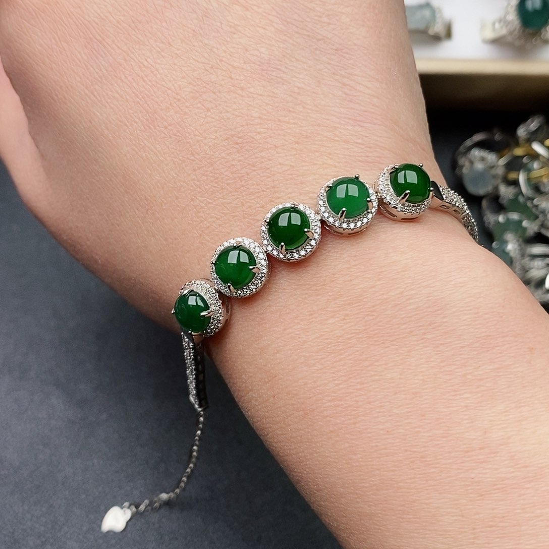 翡翠银S925镶嵌戒指