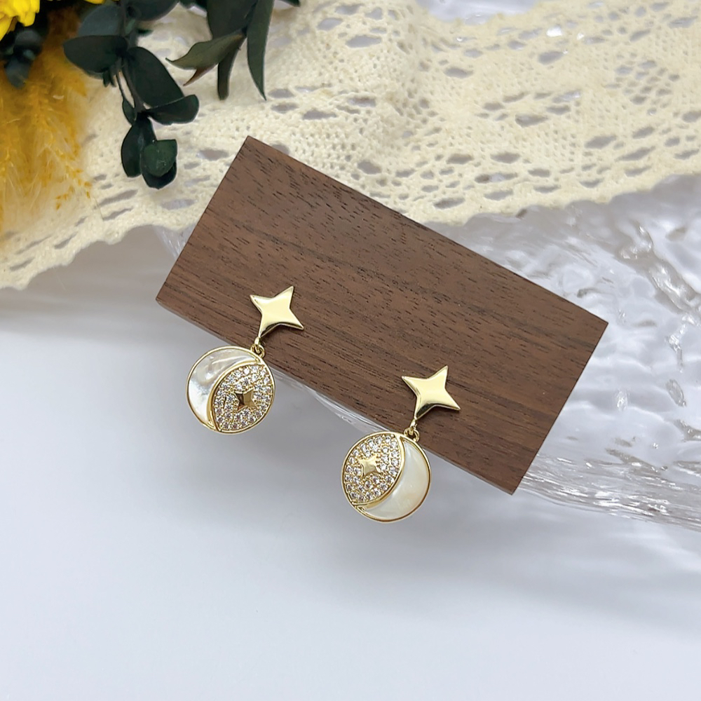 铜合金仿水晶耳饰 银针 03182 好啊商店 星球耳钉