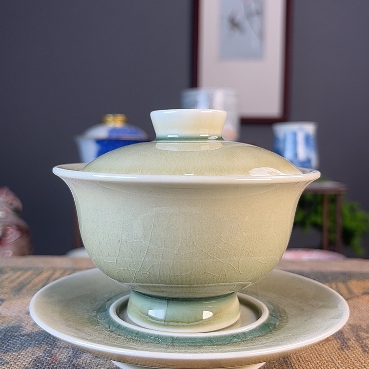 摆件景德柴烧茶杯多人