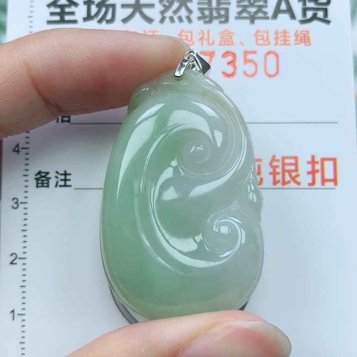 翡翠颈饰银S925镶嵌天然翡翠a货