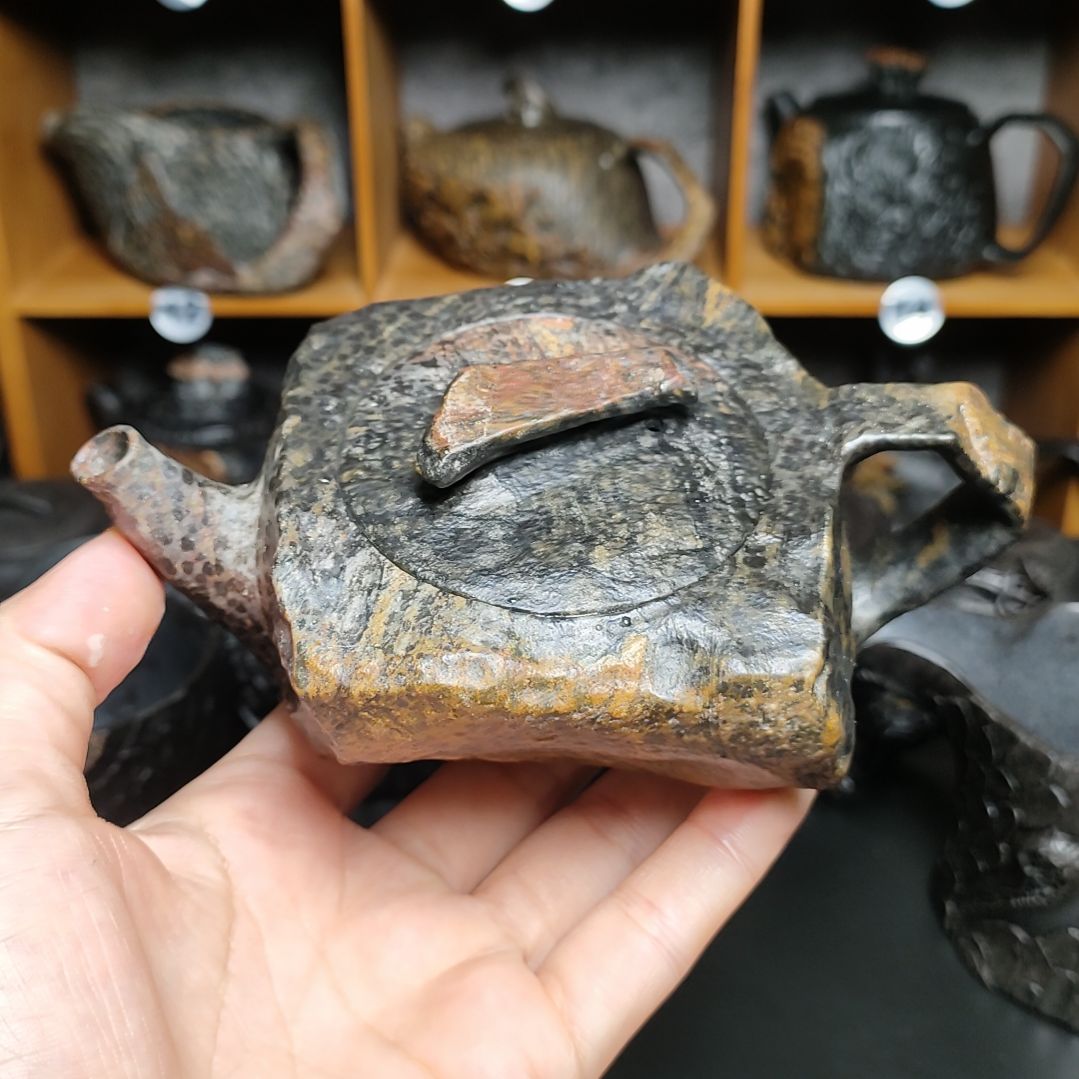 紫砂茶壶皓**心逸趣横生壶冰碛岩石壶