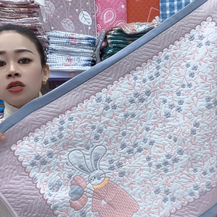 棉会紫色小花兔纯棉