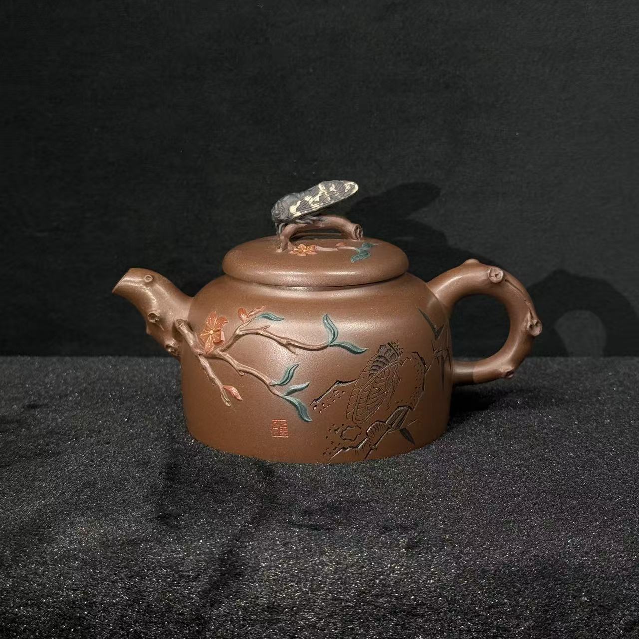 25/SLB002/桑黎兵/紫砂壶一鸣惊人/紫泥