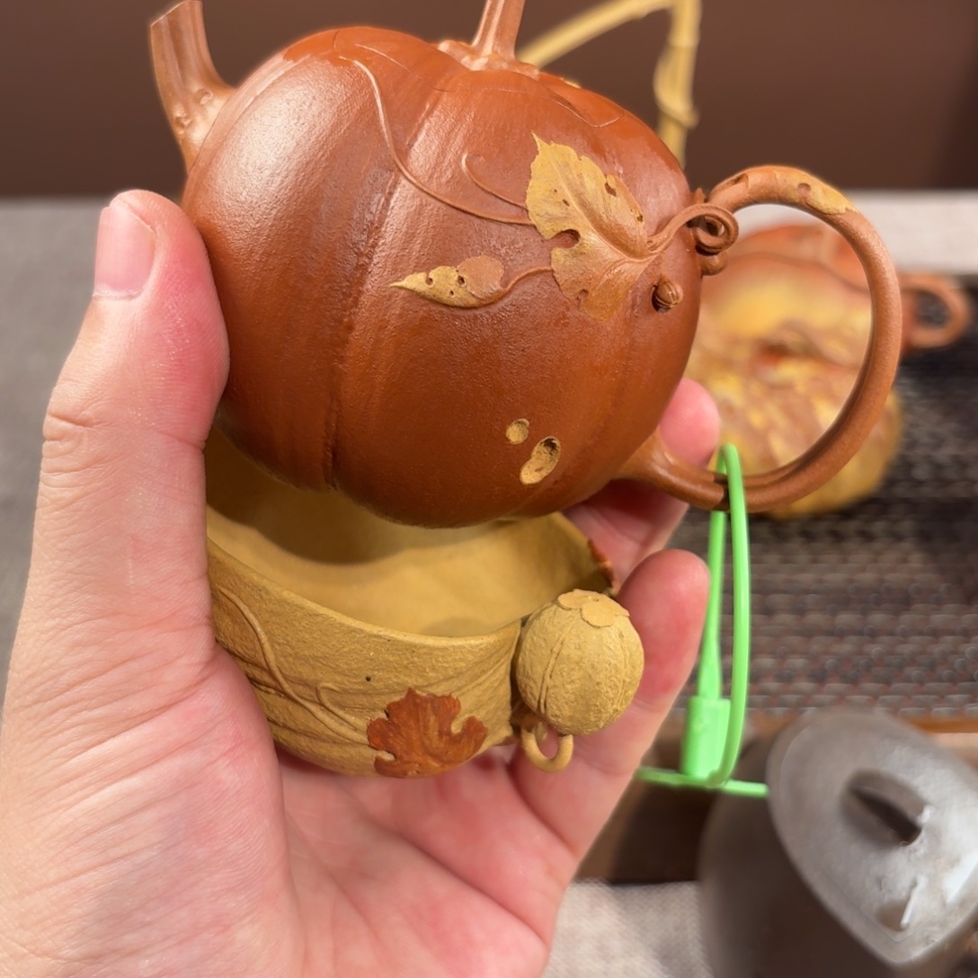 茶壶紫砂全手工南瓜一壶一杯