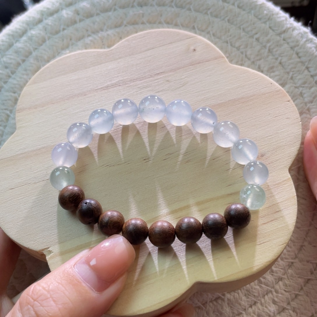 翡翠散珠天然缅a半串冰珠