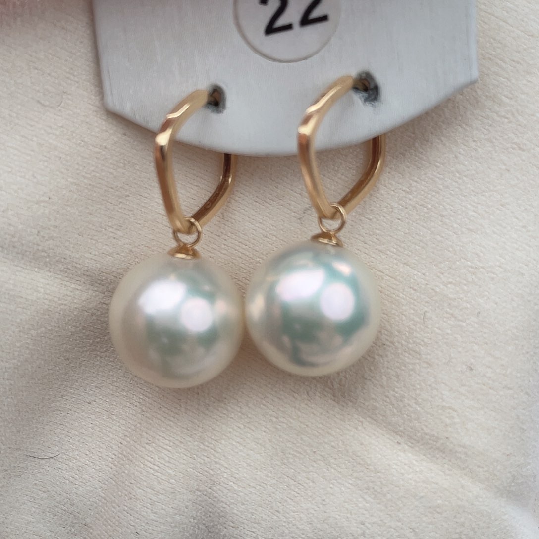 淡水珍珠耳饰18K金镶嵌