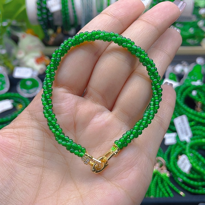 翡翠手链未镶嵌麻花手链