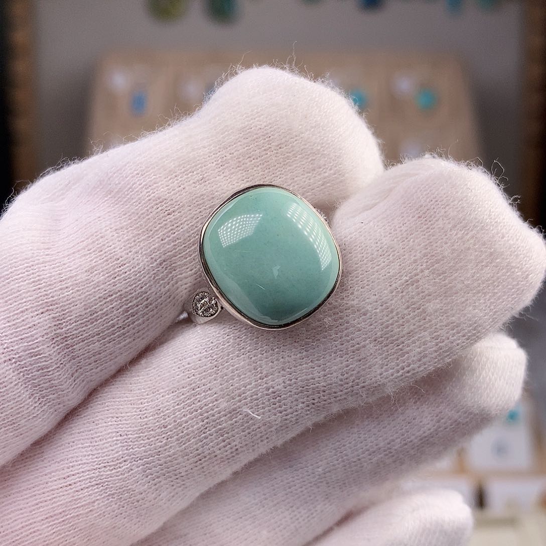 绿松石戒指银S925镶嵌