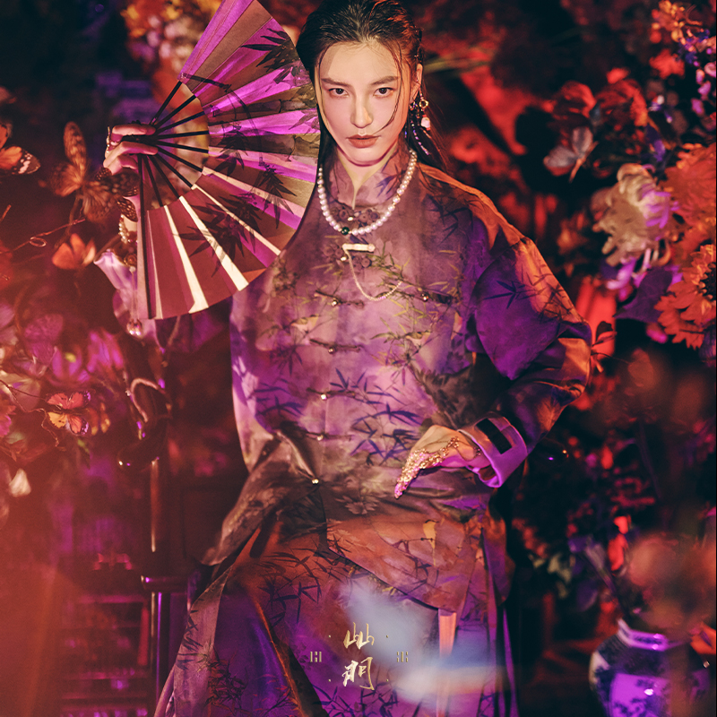 碧海潮生高端限定〓山门40醉花阴〓中国风定制款桑蚕丝印花唐装外套