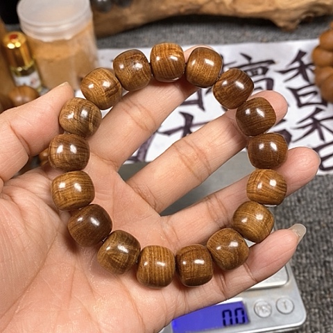 檀香木手串/手链老山檀香黑虎闪电波纹13/14沉水