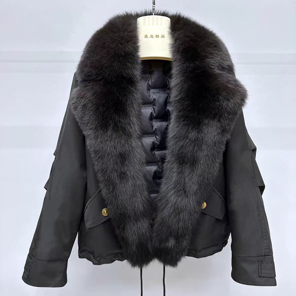 高级感高档狐狸毛鹅绒派克服女冬季新款可拆卸皮草外套羽绒短款