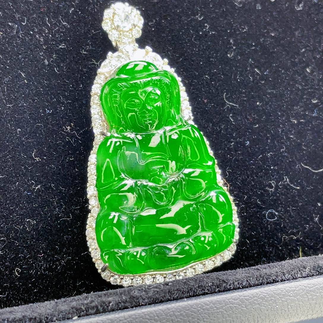 翡翠吊坠(不含链)银S925镶嵌